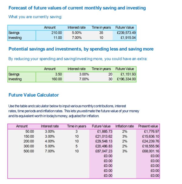 Smart Spend and Save Excel Calculator - Image 3