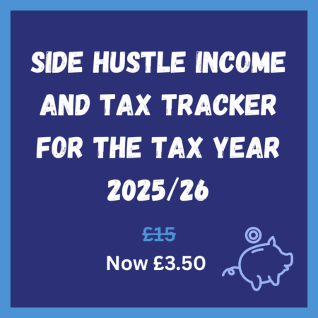 Side Hustle Sales Tracker and Tax calculator 2025/26